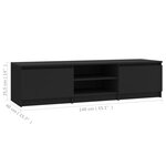 vidaXL Meuble TV Noir 140x40x35 5 cm Bois d'ingénierie