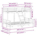 vidaXL Lit superposé sans matelas 90x200/120x200 cm blanc bois massif
