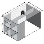 FMD Bureau avec étagères latérales 117x73x75 cm Couleur béton