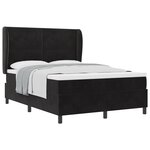 Lit box spring vidaXL avec matelas Noir 160x200 cm Velours