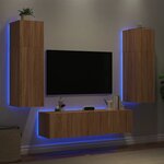 vidaXL Unités murales TV avec LED 6 Pièces chêne sonoma bois d'ingénierie