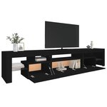 vidaXL Meuble TV avec lumières LED Noir 215x36 5x40 cm