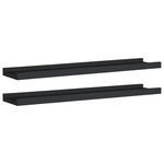 vidaXL Étagères à rebord pour cadre photo 2 Pièces Noir 60x9x3 cm MDF