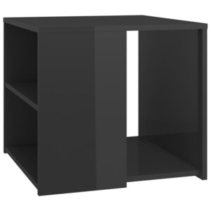 vidaXL Table d'appoint gris brillant 50x50x45 cm bois d'ingénierie