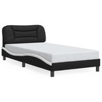 vidaXL Cadre de lit sans matelas noir et blanc 100x200 cm similicuir