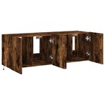 vidaXL Meubles TV muraux et lumières LED 2Pièces chêne fumé 60x35x41 cm