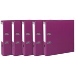 Lot De 5 Classeurs À Levier Intérieur Et Extérieur En Polypropylène - Dos De 80mm - Mécanique Prem'touch - Format À Classer A4 - Fuchsia - X 2 - Exacompta