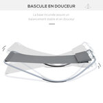 Bain de soleil transat de jardin bascule hamac 212L x 130l x 60H cm gris