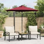 vidaXL Parasol de jardin avec mât en acier bordeaux 225x225x212 cm