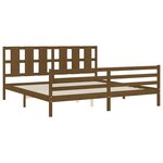 vidaXL Cadre de lit avec tête de lit marron miel 200x200cm bois massif