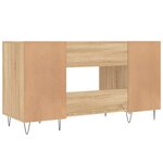 Bureau table poste de travail meuble d'ordinateur informatique étude chêne sonoma 140 x 50 x 75 cm bois d'ingénierie brun 02_0023651
