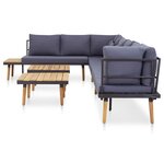 Salon de jardin meuble d'extérieur ensemble de mobilier 8 places avec coussins bois d'acacia solide 02_0017886