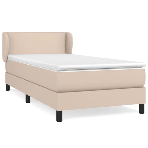 vidaXL Sommier à lattes de lit avec matelas Cappuccino 90x200 cm