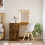 vidaXL Coiffeuse avec lumières LED chêne fumé 90x42x132 5 cm