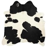 vidaXL Tapis en peau de vache véritable Noir et blanc 150 x 170 cm