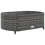 vidaXL Salon de jardin avec coussins 7 Pièces gris résine tressée