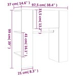 vidaXL Armoire de couloir Blanc 97 5x37x99 cm Bois d'ingénierie
