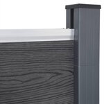vidaXL Ensemble de panneaux de clôture gris 353x186 cm WPC