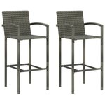 Jeu de bar de jardin 3 pièces avec accoudoirs résine tressée gris 02_0014482
