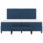 vidaXL Lit à ressort avec matelas et banc bleu 200x200 cm en tissu