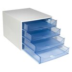 Module De Classement Ecobox Linicolor 4 Tiroirs - Bleu Glacé - Exacompta