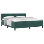Lit Box Spring vidaXL avec Matelas Vert Foncé 180x200 cm Velours