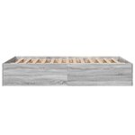 vidaXL Cadre de lit sans matelas sonoma gris 135x190 cm