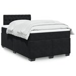 vidaXL Sommier à lattes de lit avec matelas noir 120x190 cm velours