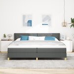 vidaXL Lit à ressorts avec matelas gris foncé 200x200 cm en tissu