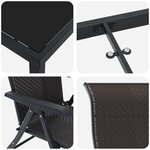 vidaXL Ensemble de 9 pièces pour repas en jardin noir rattan poly