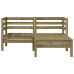 vidaXL Canapé de jardin 2 places avec repose-pieds bois pin imprégné