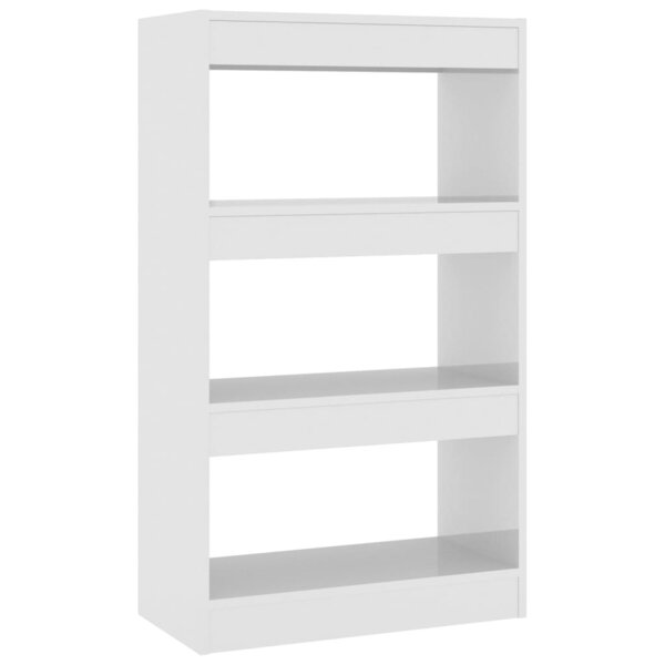 vidaXL Bibliothèque/séparateur de pièce blanc brillant bois ingénierie