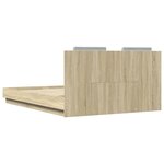 vidaXL Cadre de lit avec LED sans matelas chêne sonoma 140x200 cm