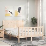vidaXL Cadre de lit avec tête de lit 140x200 cm bois massif