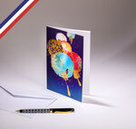 Carte double carnet de couleurs créée et imprimée en france sur papier certifié pefc - envolée de lampions