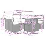 Ensemble de Canapé de Jardin 7 Pièces avec Coussins Rattan Poly Noir