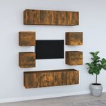 vidaXL Ensemble de meubles TV 8 Pièces Chêne fumé Bois d'ingénierie