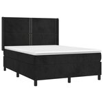 vidaXL Sommier à lattes de lit matelas et LED Noir 140x200 cm Velours