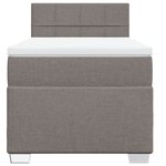 vidaXL Sommier à lattes de lit avec matelas Taupe 100x200 cm Tissu