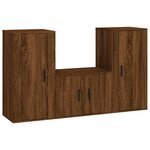 vidaXL Ensemble de meubles TV 3 Pièces Chêne marron Bois d'ingénierie