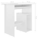 vidaXL Bureau Blanc brillant 80x45x74 cm Bois d’ingénierie