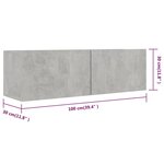 vidaXL Meuble TV Gris béton 100x30x30 cm Bois d’ingénierie