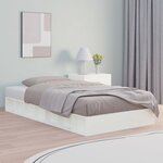 vidaXL Cadre de lit sans matelas blanc 140x190 cm bois massif