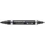 STAEDTLER 1 Marqueur permanent 348 Lumocolor duo, noir