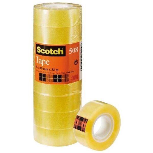 Ruban adhésif 508, transparent, 19 mm x 33 m Lot de 8 SCOTCH