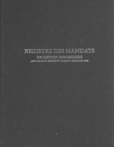 Registre MANDAT GESTION IMMOBILIERE 32X25 cm 200 Pages ELVE