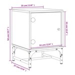 vidaXL Tables de chevet et portes vitrées 2 Pièces chêne fumé 35x37x50 cm