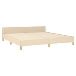 vidaXL Cadre de lit avec tête de lit Crème 160 x 200 cm Tissu