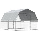 vidaXL Cage à oiseaux avec toit et porte argenté acier galvanisé