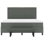 vidaXL Lit Box Spring avec Matelas & Banc Gris Foncé 180x200 cm Tissu